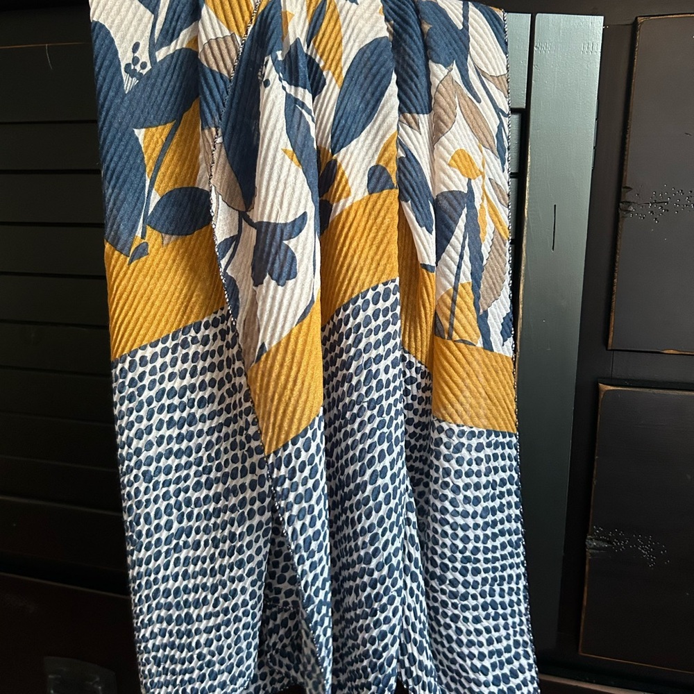 Blue and Gold Balabooste Paris Patterned Scarf